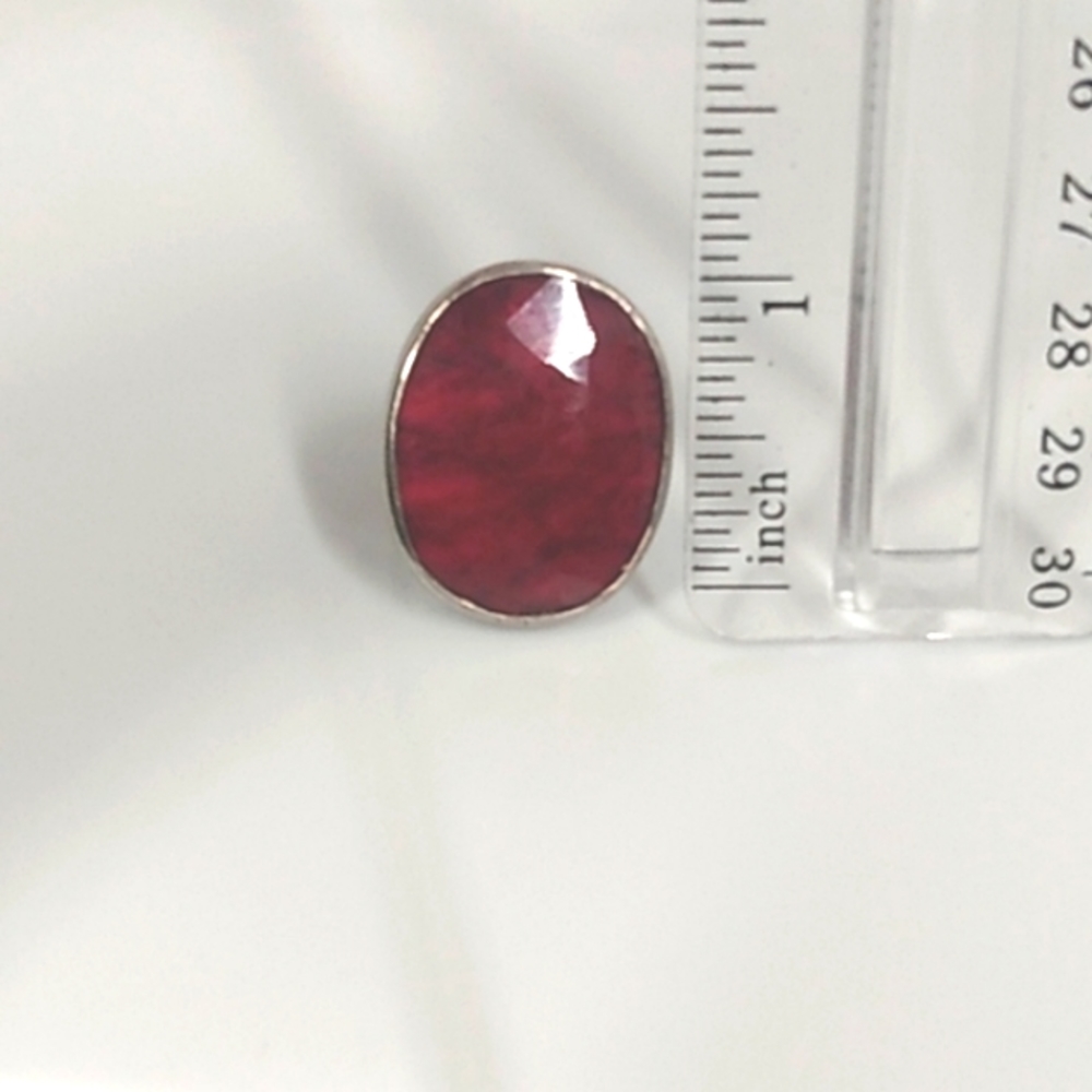 Large Oversized Vintage Raw Ruby Ring. Natural St… - image 4